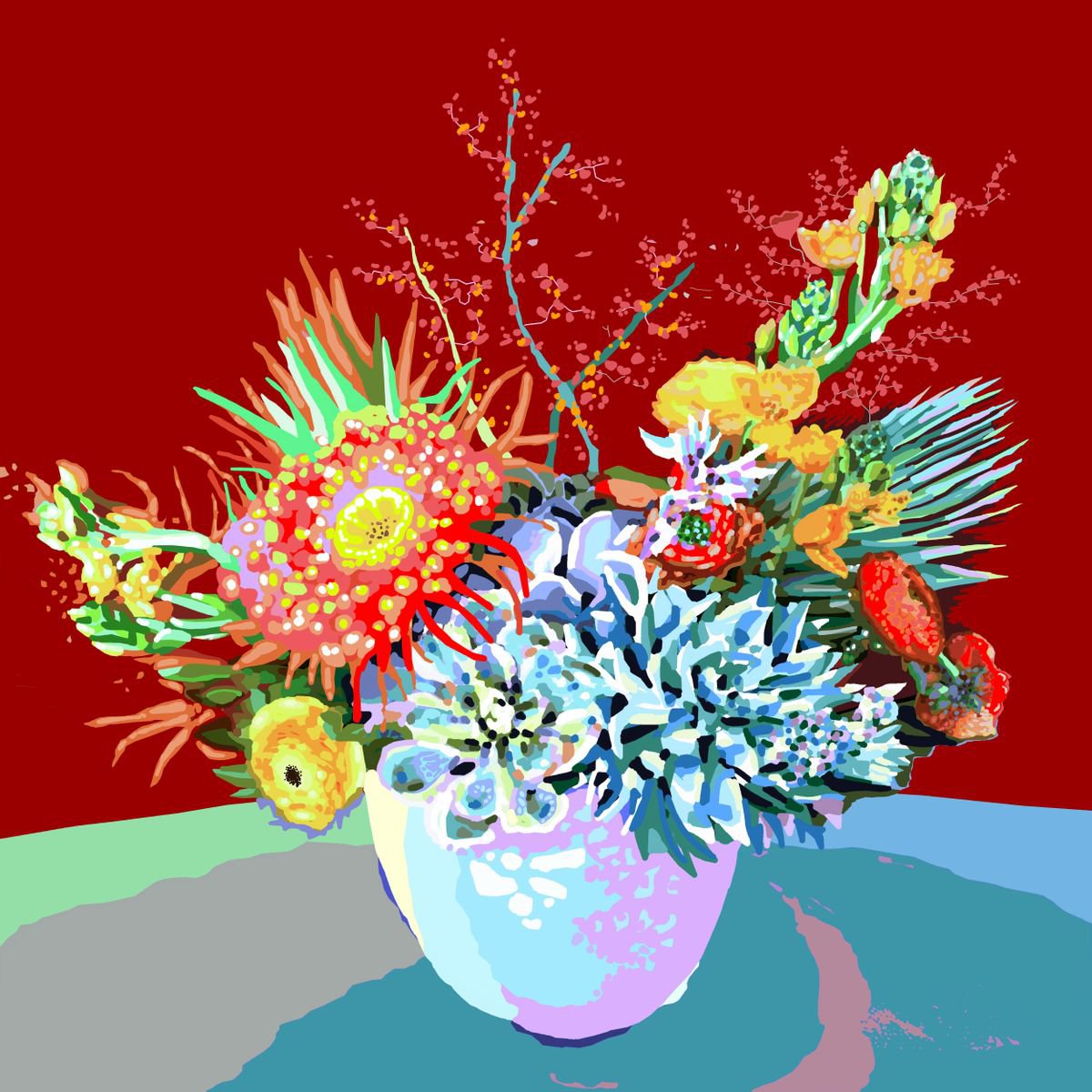 Flowers/ Flores (pop art, floral) by Alejos
