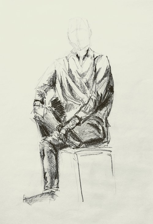 Sketch for a portrait. Original pencil drawing. by Yury Klyan