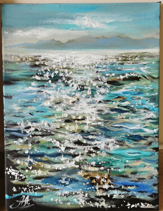 Ocean painting, Sea oil painting, Seascape painting