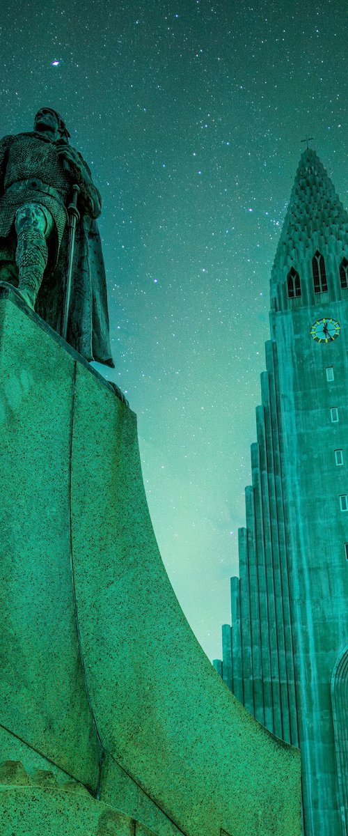 Reykjavik church Iceland aurora by Paul Nash