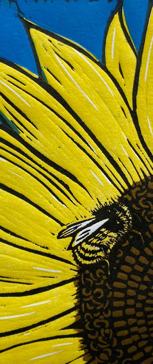Sunflower with Bees. 3 of 75 by Jane Dignum