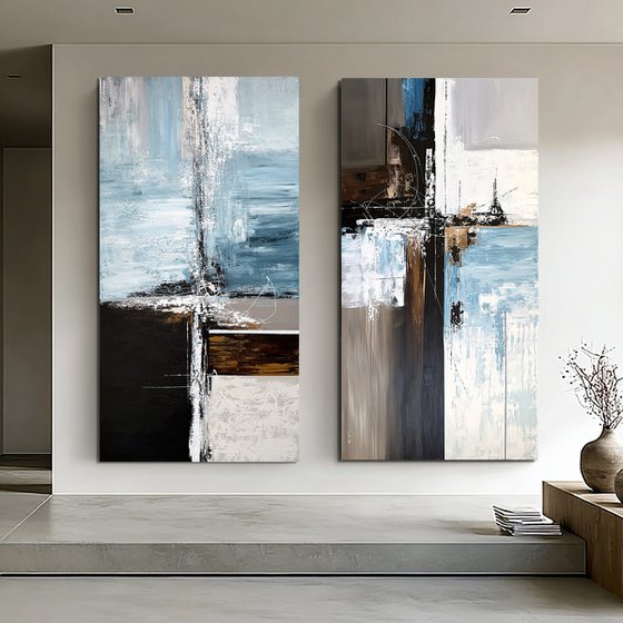Between Structure and Tide set diptych