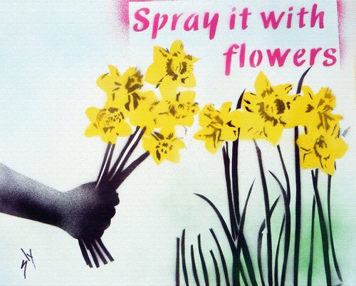 Spray it with flowers (on an Urbox) + FREE poem. by Juan Sly