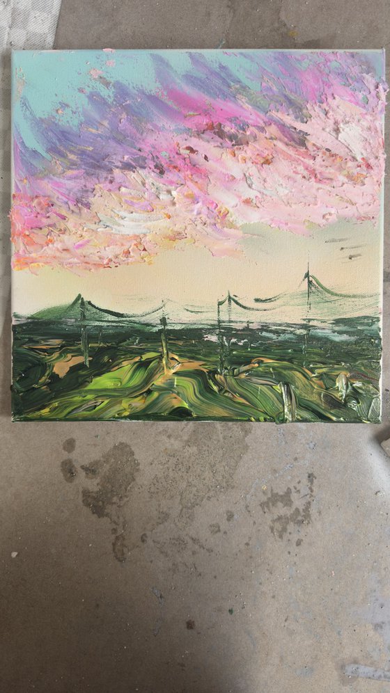 Rainbow clouds sunset 3 30x30cm