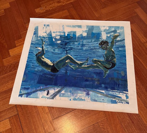 Two friends underwater
