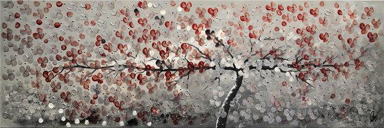 Zauberbaum  acrylic abstract painting cherry blossoms nature painting framed canvas wall art