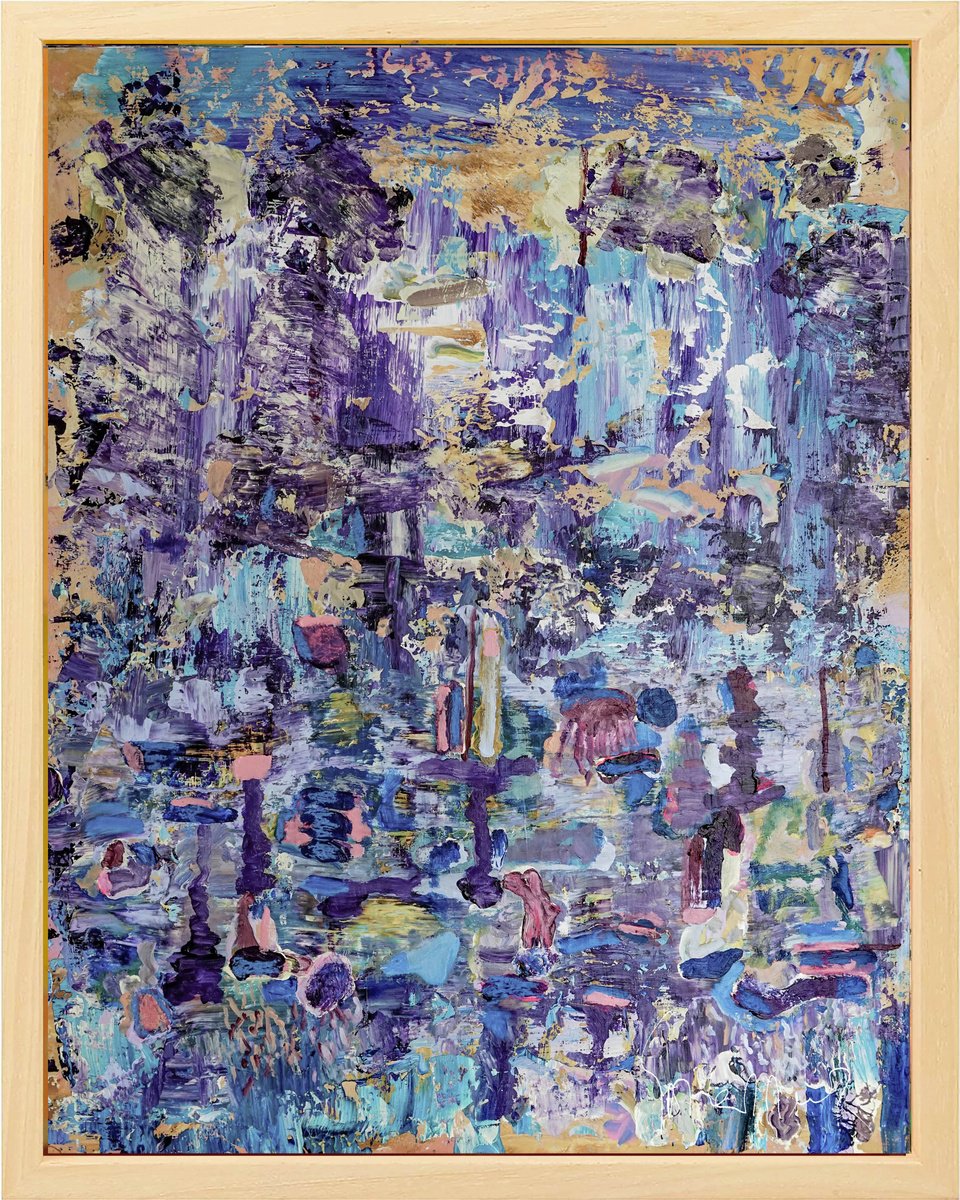 Organic Abstract Acrylic Painting By Geert Lemmers Fpa, 33 X 41, Mystery And Substance 8, Original Artwork