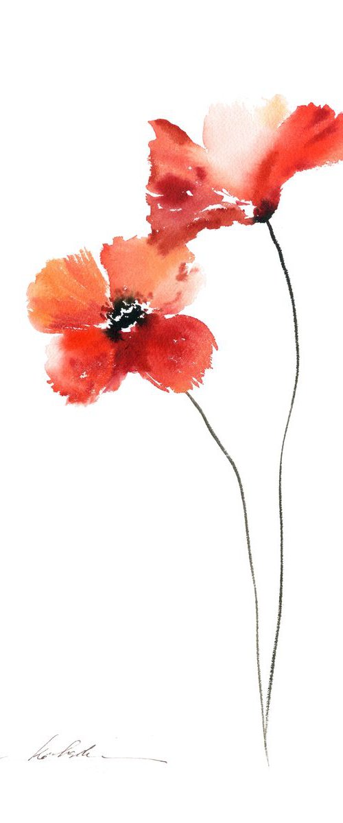 Red Poppies 2 by Olga Koelsch