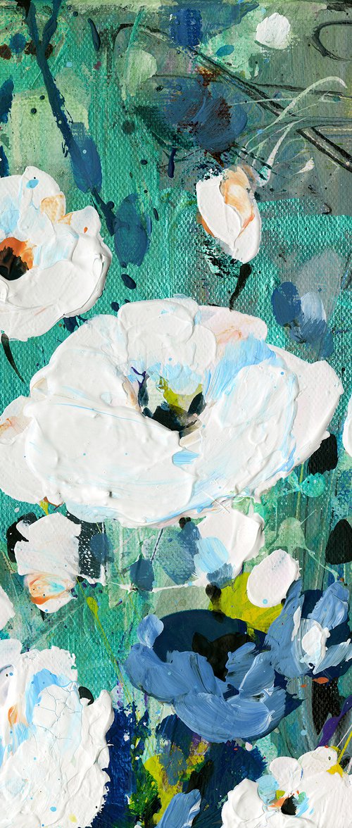 In The Moon Garden - Textured Floral Painting by Kathy Morton Stanion by Kathy Morton Stanion