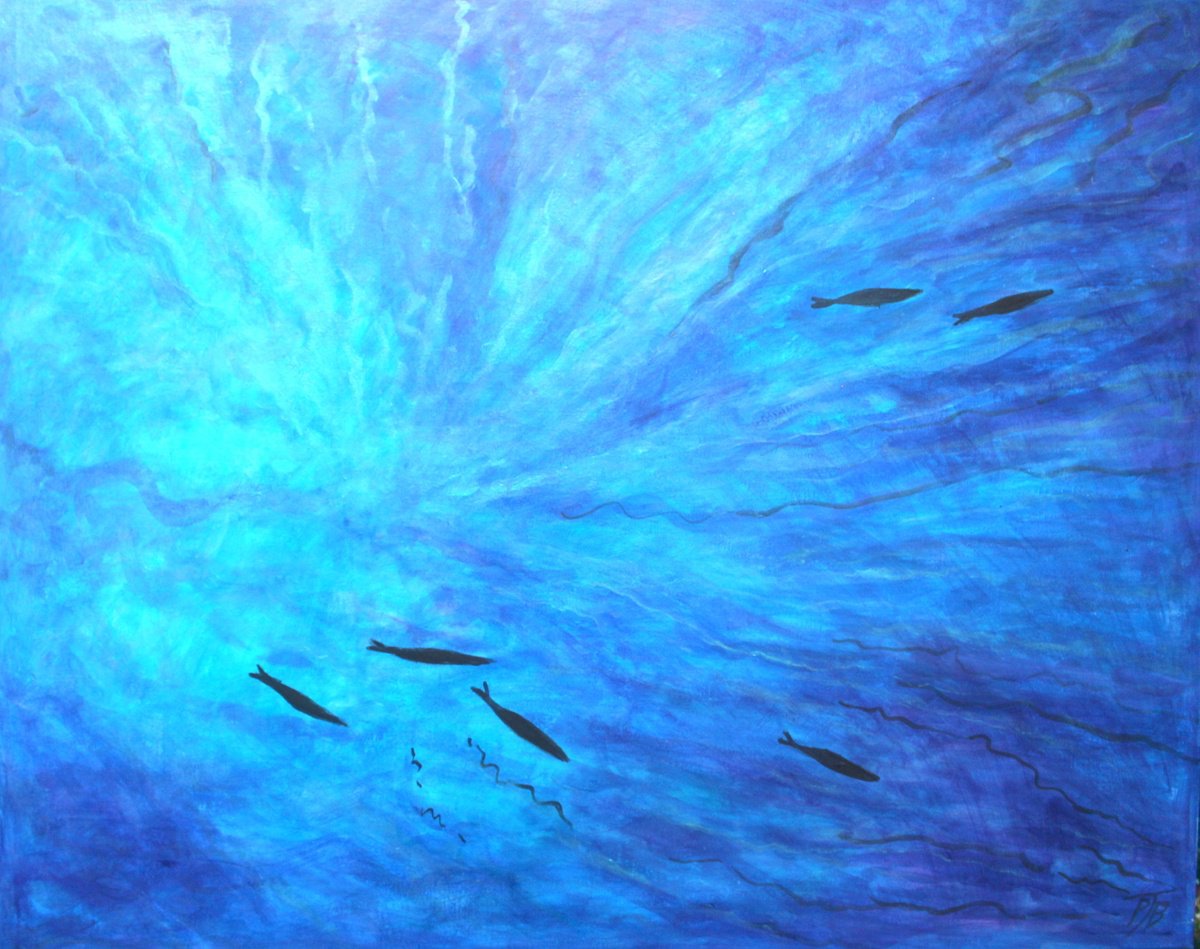 Impressionistic Landscape Acrylic Painting By Paul J Best, 40 X 32", L