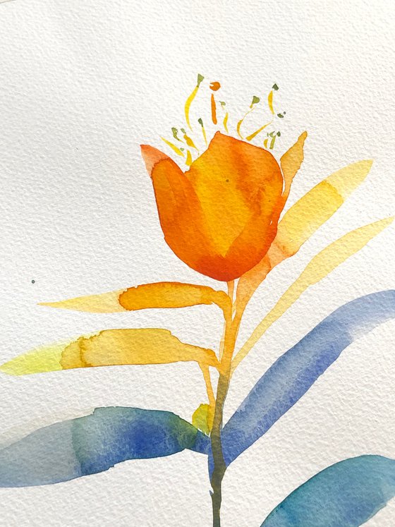 Whisper. Floral shades. A series of abstract original watercolours.