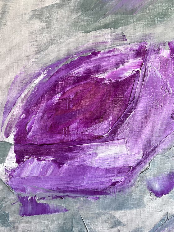 Violet mix - large roses, rough, abstract flowers ХL.