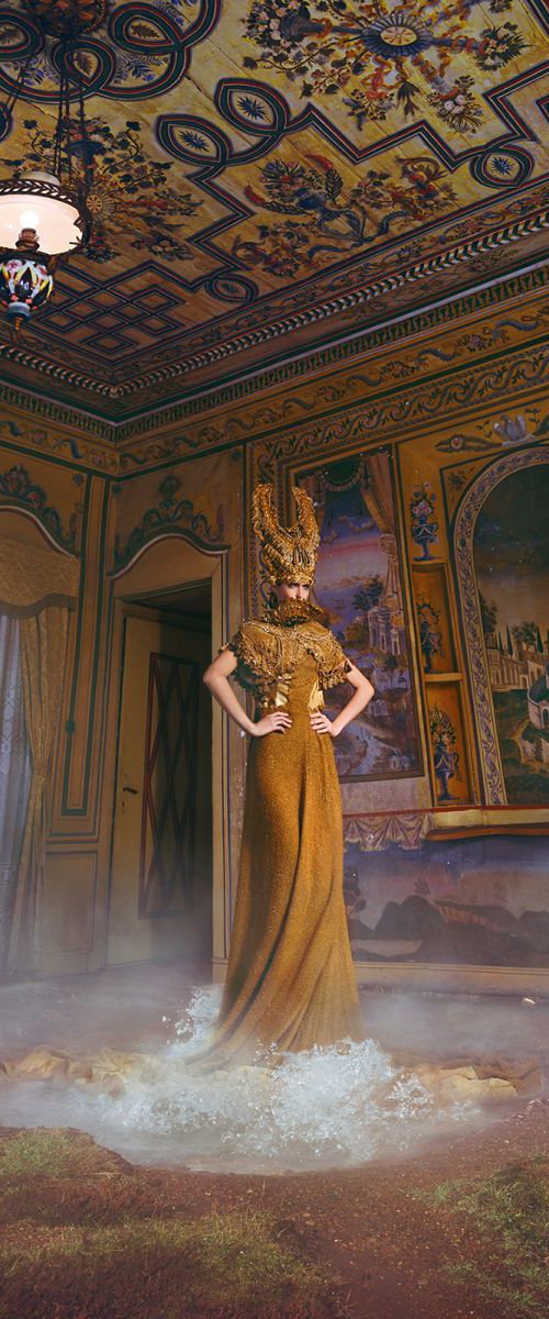 Girl in a Golden Geyser, Medium Edition *Sold Out* by Miss Aniela