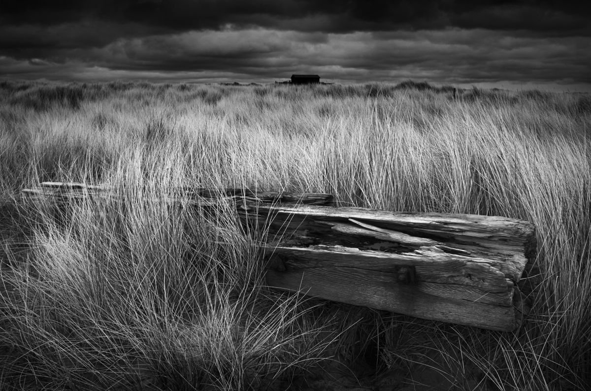 Photorealistic Landscape Photograph By Stephen Hodgetts Photography, 17 X 12", The Wardens Hut - Beadnell, Original Artwork