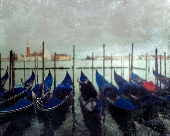 Gondolas at sunset