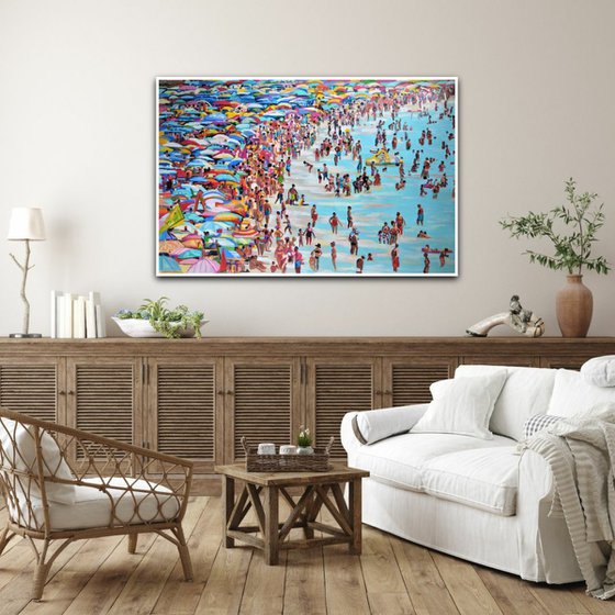 At the beach ,Extra Large / 142 x 92 x 4 cm