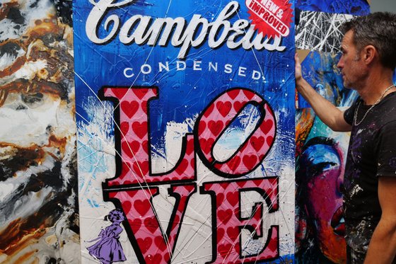 New & Improved Love 140cm x 100cm Campbell's Soup Love Textured Urban Pop Art