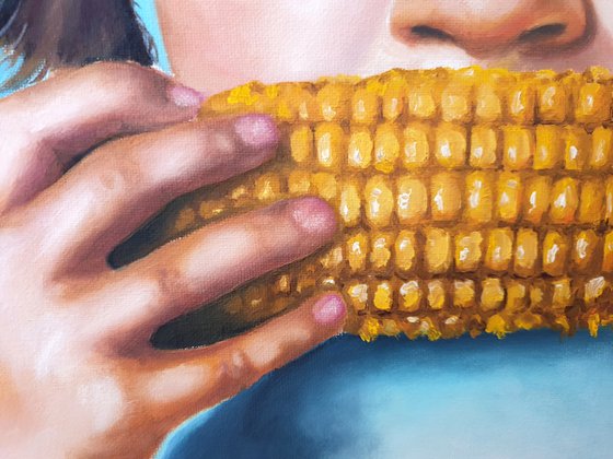 Girl with corn