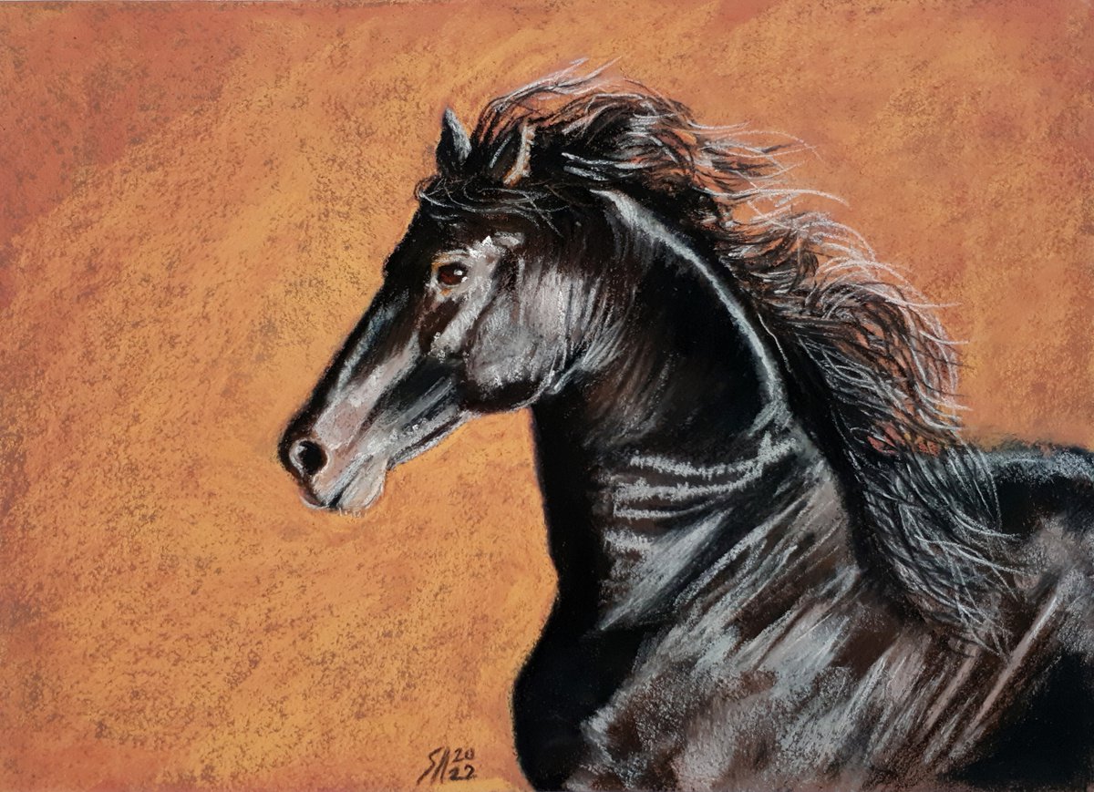 Impressionistic Pastel Drawing , Horse Iii By Salana Art / Svetlana Samovarova, 13 X 9, Artwork For Sale On Artfinder