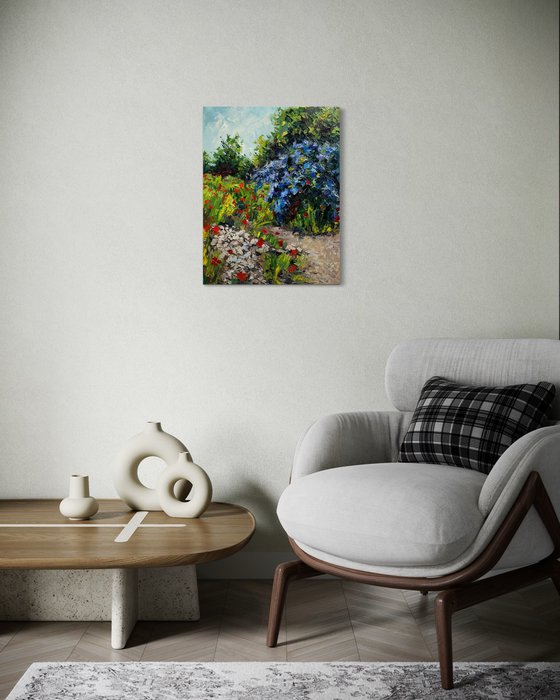 Lilac valley with popies 2