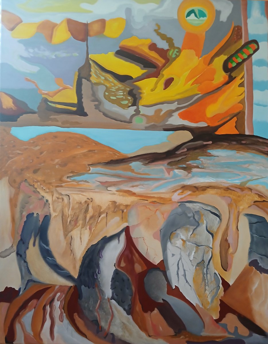 Surrealistic Oil Painting , Three Doses By Randy Pratt, 36 X 48, Artwork For Sale On Artfinder