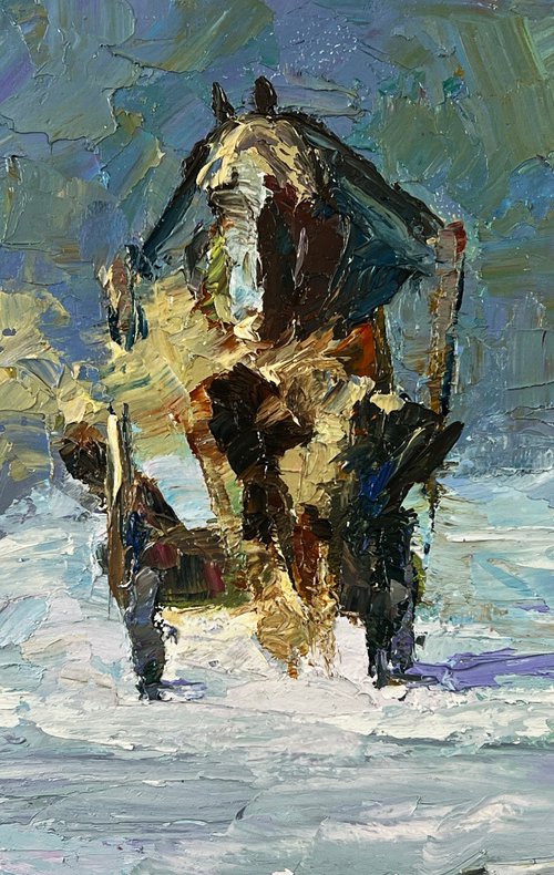Sleigh Ride on a Winter Road by Boris Serdyuk