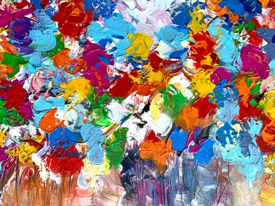 Mystic Garden - LARGE, MODERN, PALETTE KNIFE ABSTRACT ART – EXPRESSIONS OF ENERGY AND LIGHT. READY TO HANG!