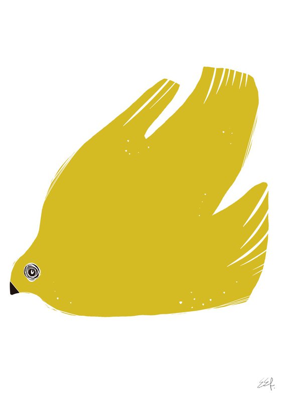 BIRD IN LEMON YELLOW