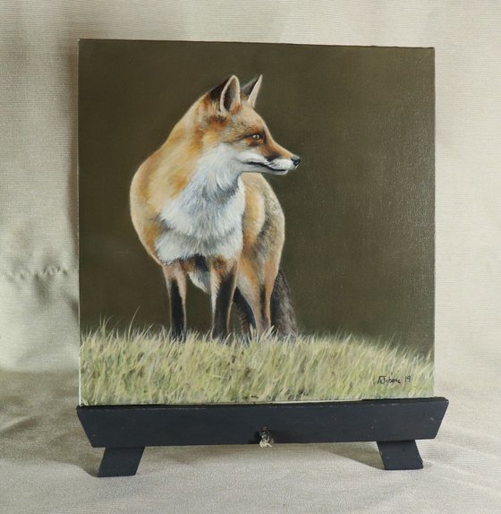 King of Foxes,  Fox Painting, Animal Artwork Framed and Ready to Hang