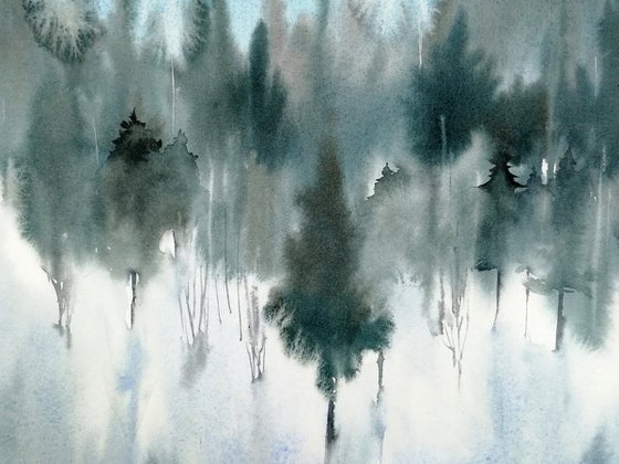 Blue Winter forest