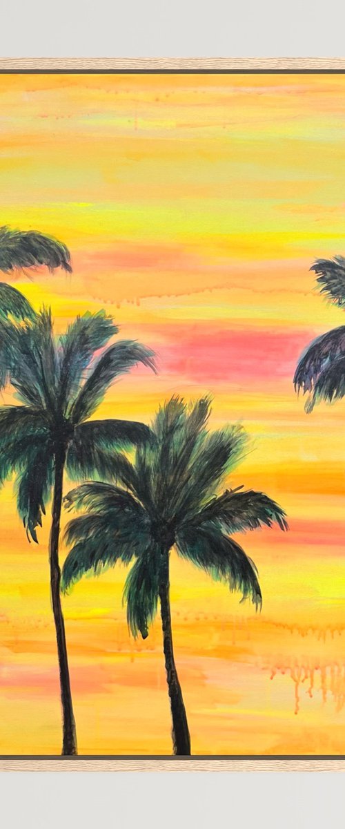 ‘Palms In The Sunset Glow’ by Kathryn Sillince