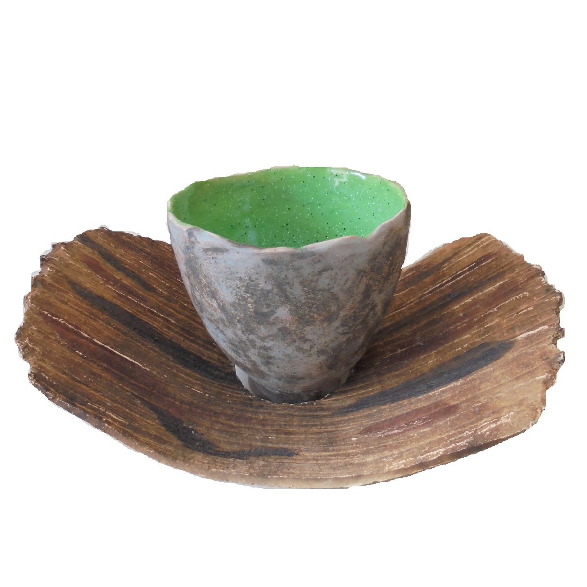 Organic Abstract Clay Sculpture By Rossitza Trendafilova, 11 X 5", "Boat", Original Artwork