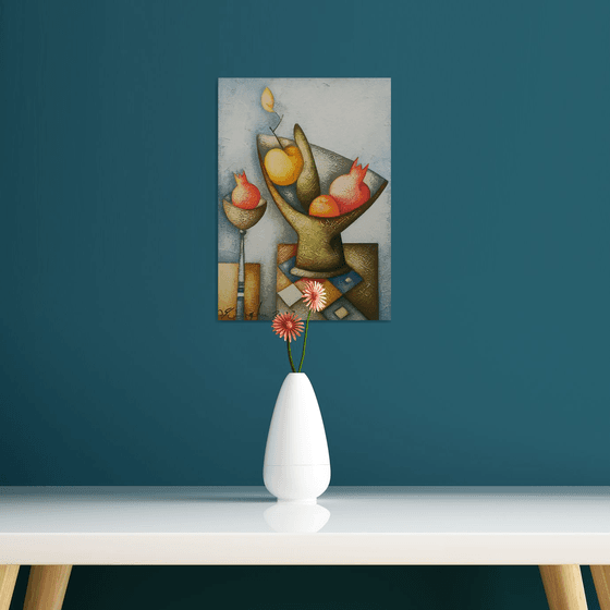 Naive still life (35x25cm, acrylic/canvas, ready to hang)