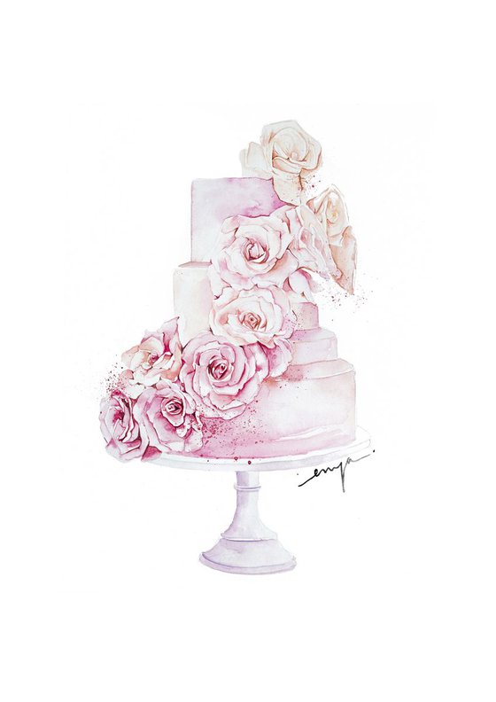 Rose 3 tier wedding cake