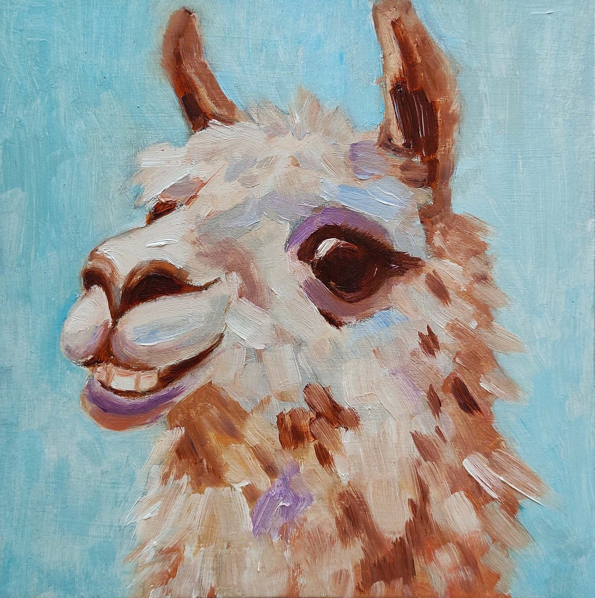 Cheerful Llama Painting by Yulia Berseneva