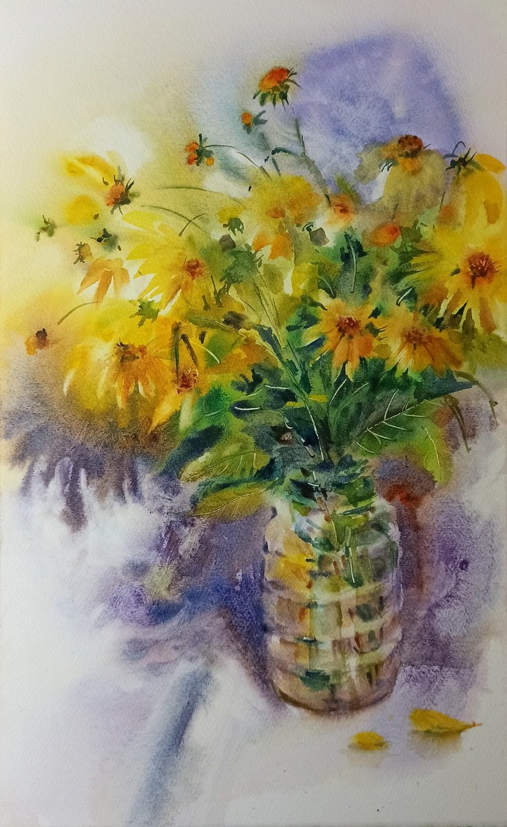 Yellow flowers by Olga Drozdova