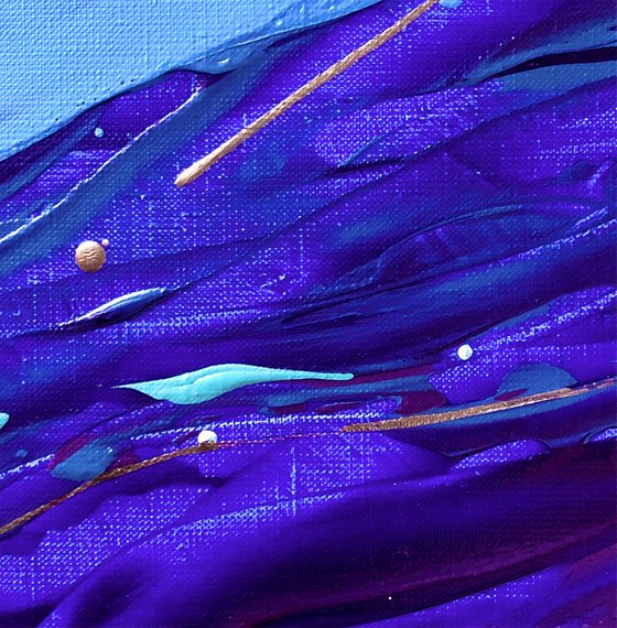 THE SECRET OF THE INDIGO SEA - Marine abstraction. Rare color. Indigo. Stylish abstract. Flicker. Depth. Cold.