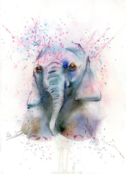 Pink elephant by Olga Shefranov (Tchefranov)