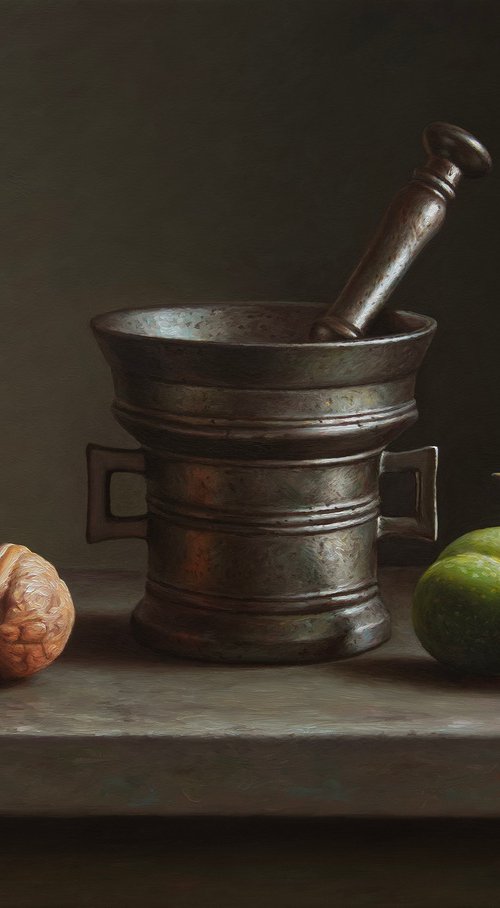 Walnuts with a bronze mortar by Albert Kechyan