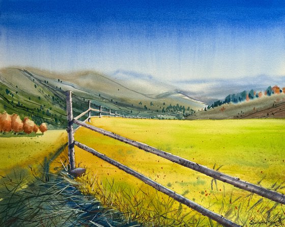 landscape 9. original watercolor painting