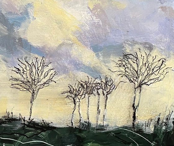Sunset and Winter Trees