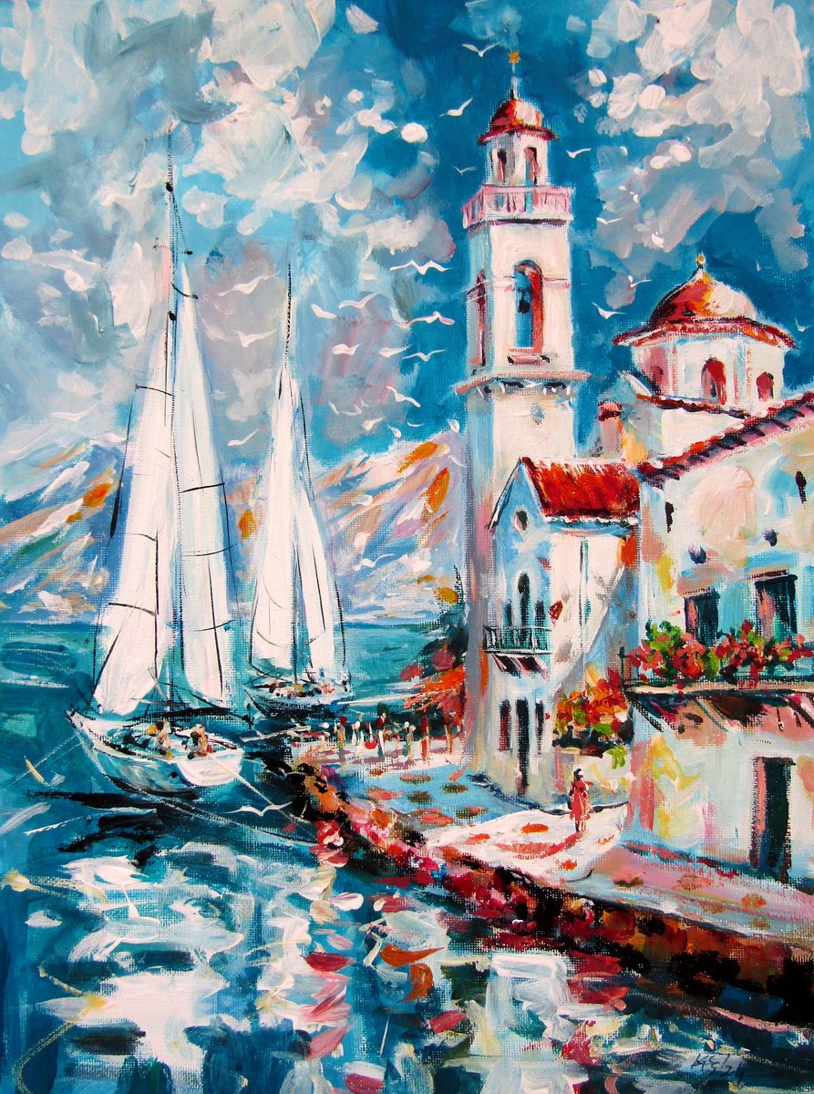 Summer In Greece By Kovacs Anna Brigitta, 12 X 16, Artwork For Sale On Artfinder