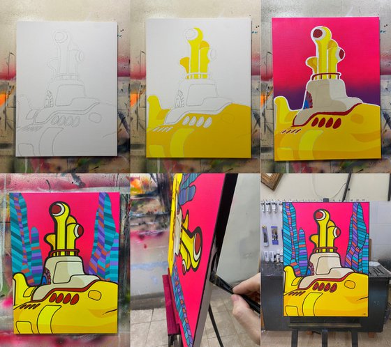 Yellow Submarine on Pink