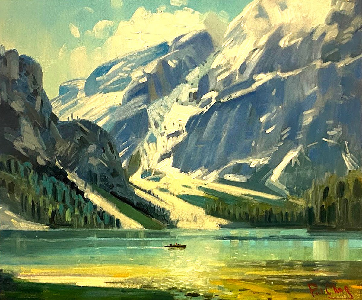 Canyon And Lake #2 By Paul Cheng, 24 X 20, Artwork For Sale On Artfinder