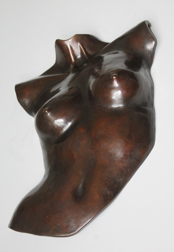 Bronze Torso 1 chestnut patina, lost wax sand cast, edition of 9.