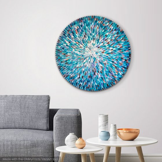 'Crystalus aqua V' - 36x36”