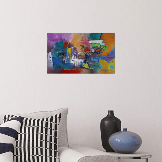 A New Connection No.2, Horizontal Oil Painting On Canvas, Abstract art