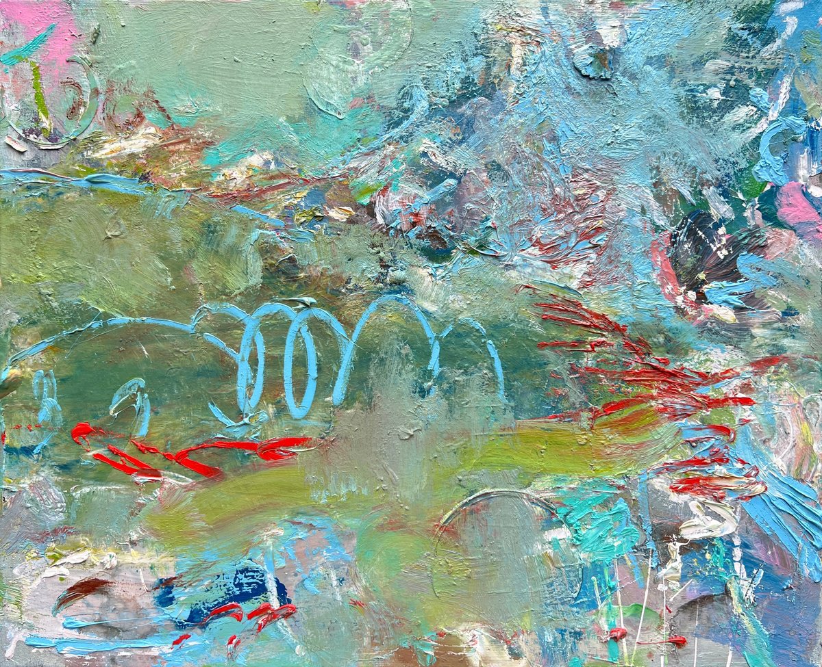 Abstract Acrylic Painting By Zakhar Shevchuk, 22 X 18", Life In Motion, Original Artwork