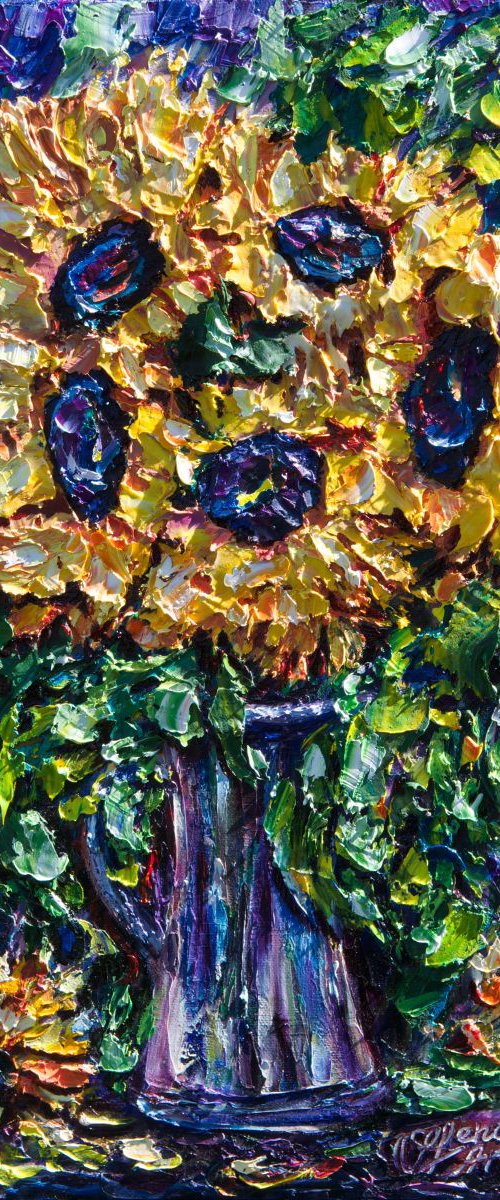 Sunflower Burst  Commission by Lena Owens at OLena Art