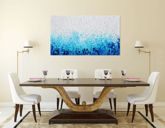 Tranquil XVI - Large Blue Painting